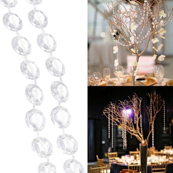 99 FT Garland Diamond Strand Acrylic Crystal Bead Beaded Wedding Decoration - Picture 4 of 5